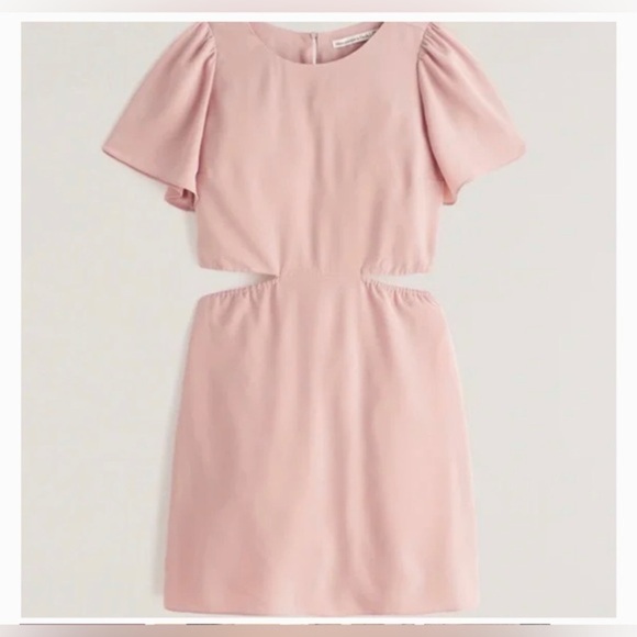 Abercrombie & Fitch blush Cut out open back Angel Sleeve dress size XXXLT new - Picture 3 of 8